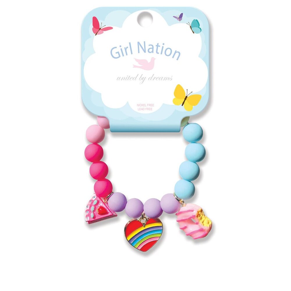 Charming Whimsy Bracelet | Rainbow Heart